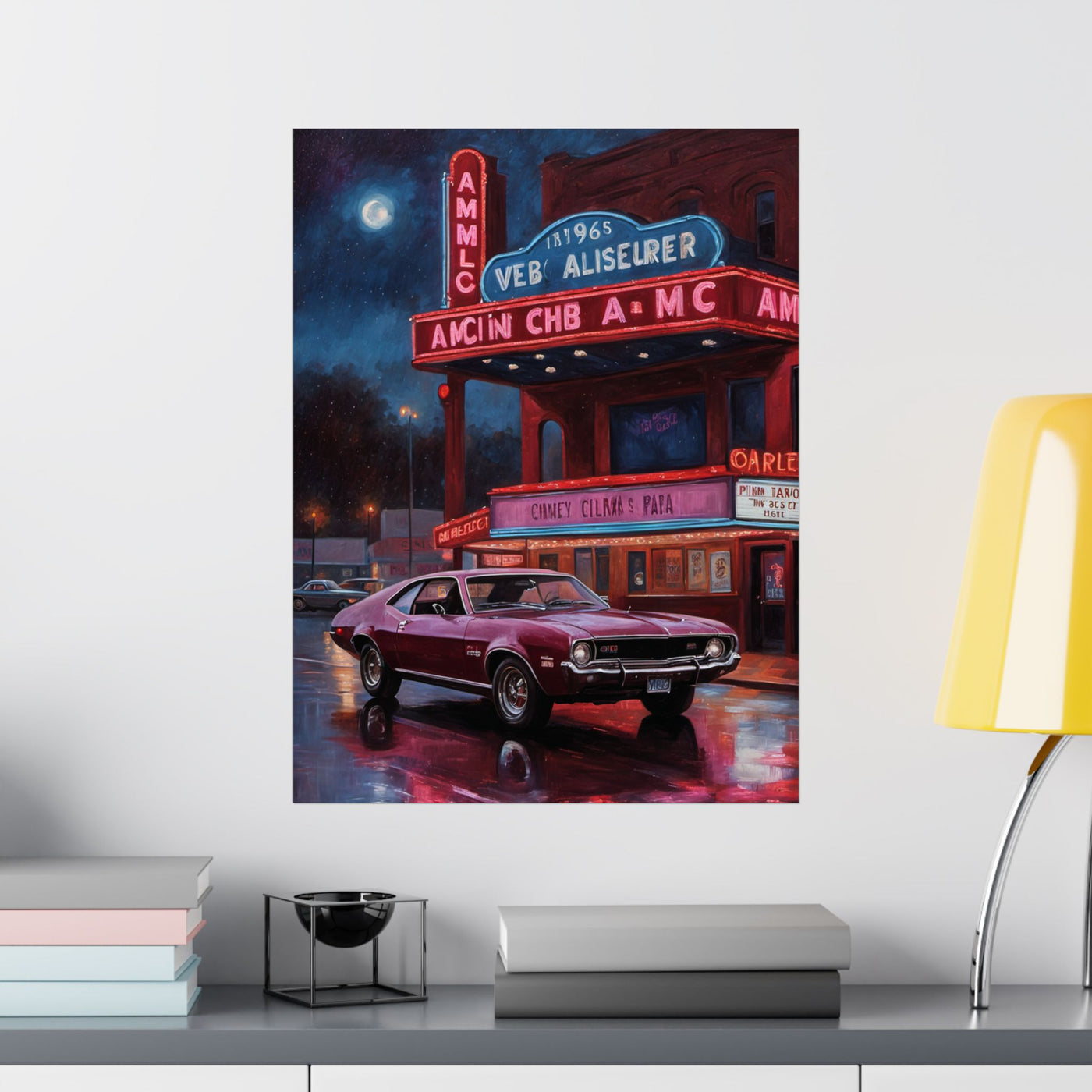 1960s Vintage Car Matte Poster - Classic Movie Theater Art Print | AJ68 Collection Printify