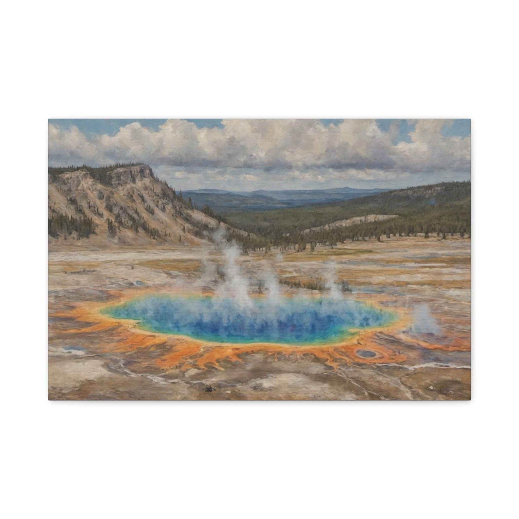 Yellowstone Grand Prismatic Hot Spring Canvas Print - AquilVision
