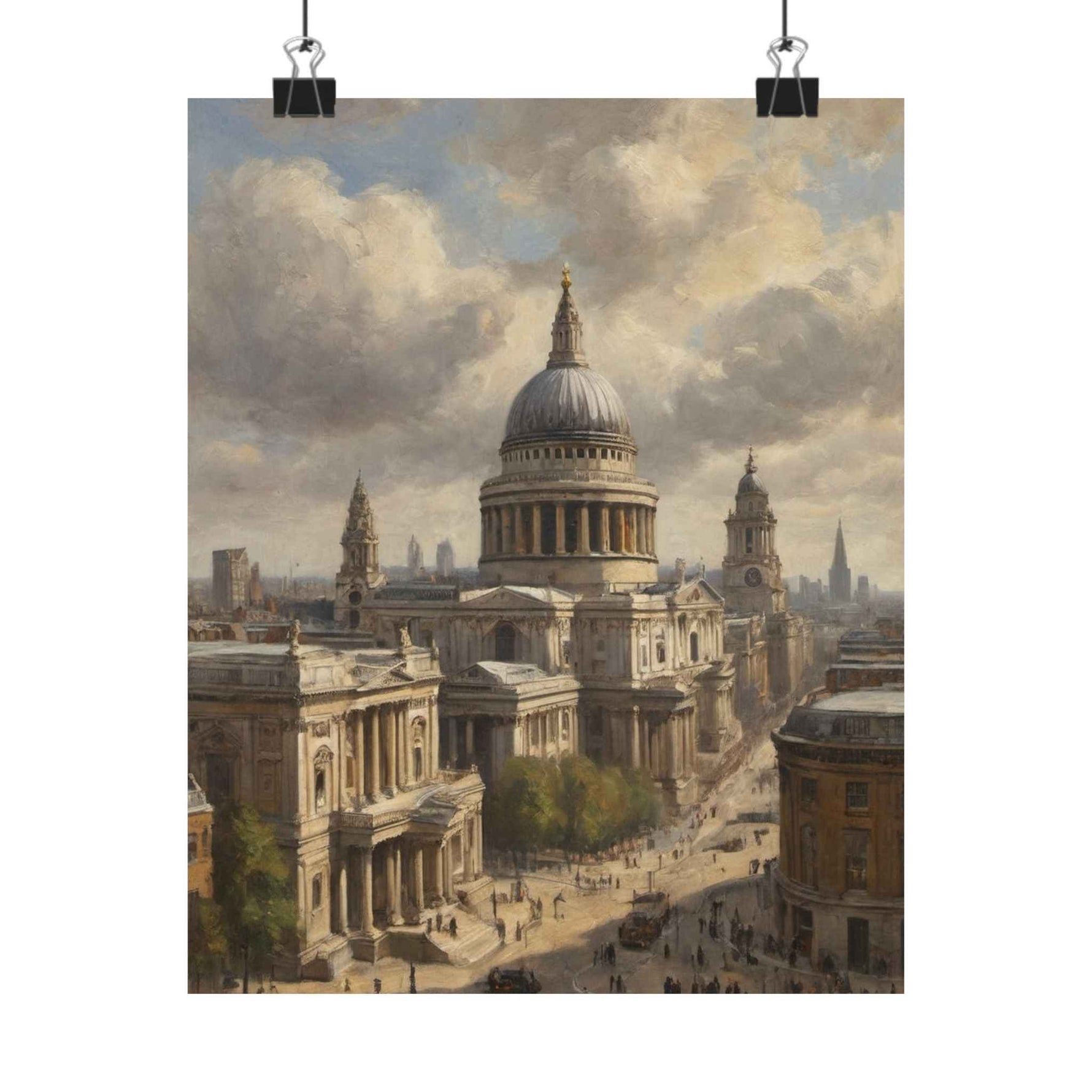 St. Paul’s Cathedral Vintage Art Poster — Matte Vertical London Print