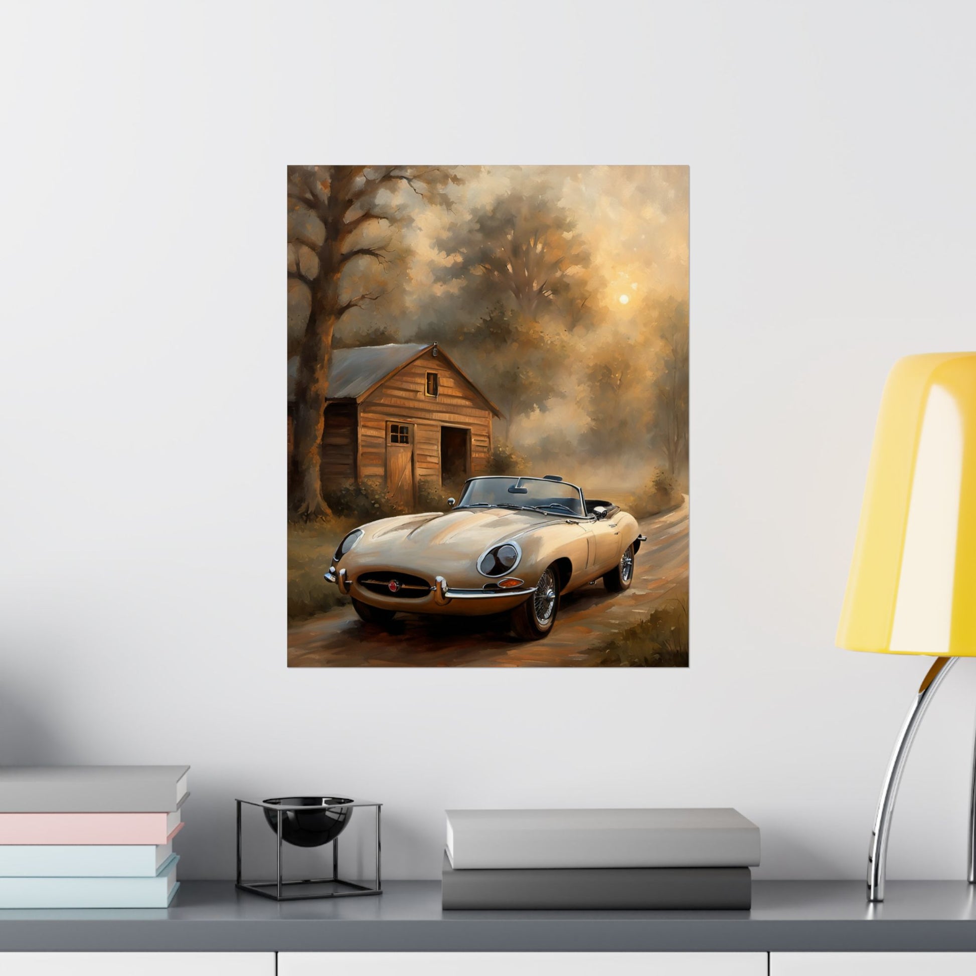 Vintage Car Art Poster, Matte Vertical Wall Decor, Retro Automotive Print, Gift for Car Lovers, Home Wall Art, Rustic Decor - AquilVision