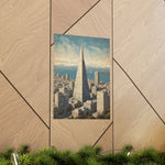 Vintage Cityscape Poster — Transamerica Pyramid Matte Vertical Print - AquilVision