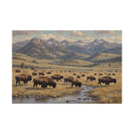 Bison Prairie Yellowstone Matte Poster — Horizontal Wildlife Wall Art - AquilVision