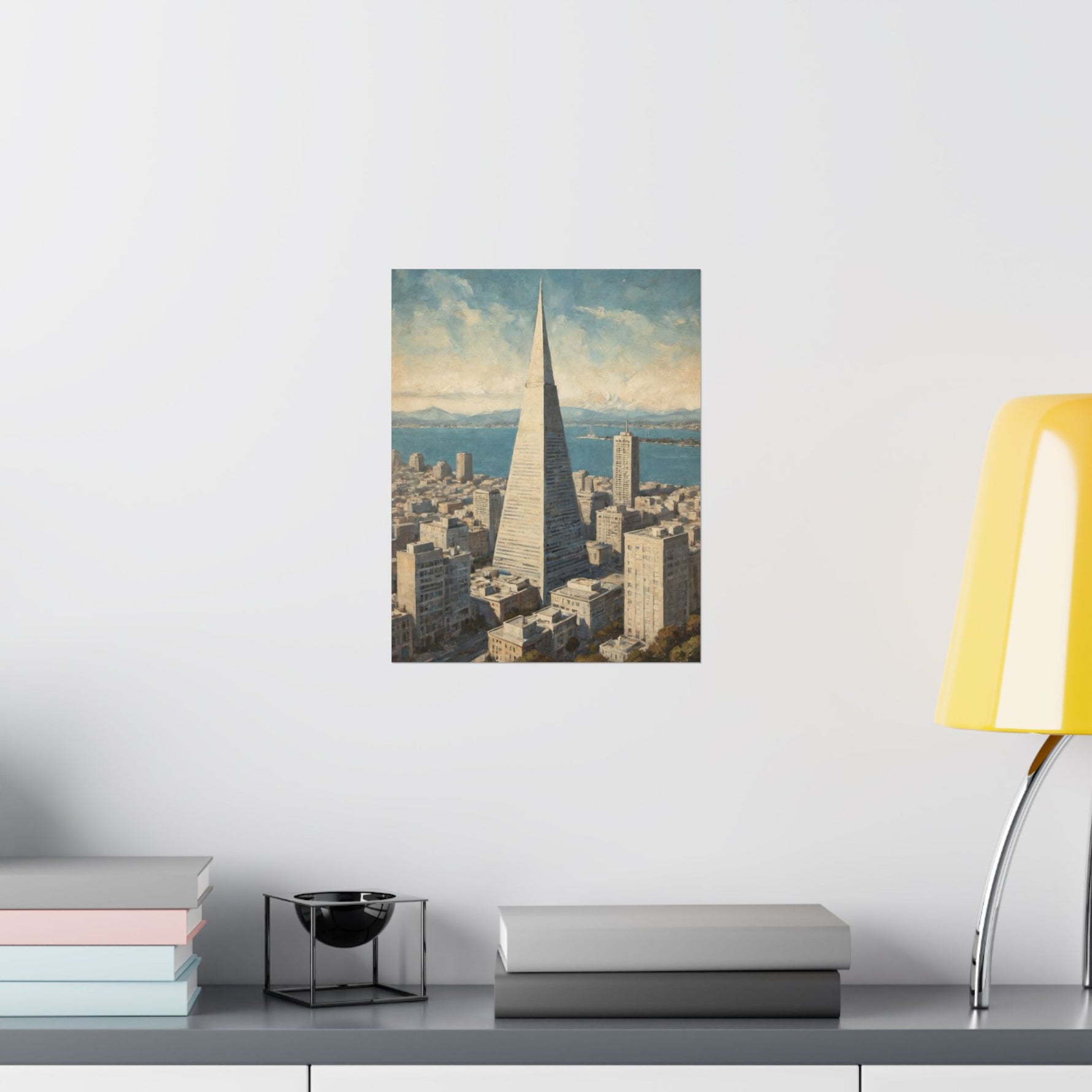 Vintage Cityscape Poster — Transamerica Pyramid Matte Vertical Print - AquilVision