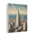 Transamerica Pyramid Matte Canvas Print — Vintage San Francisco Cityscape Wall Art - AquilVision