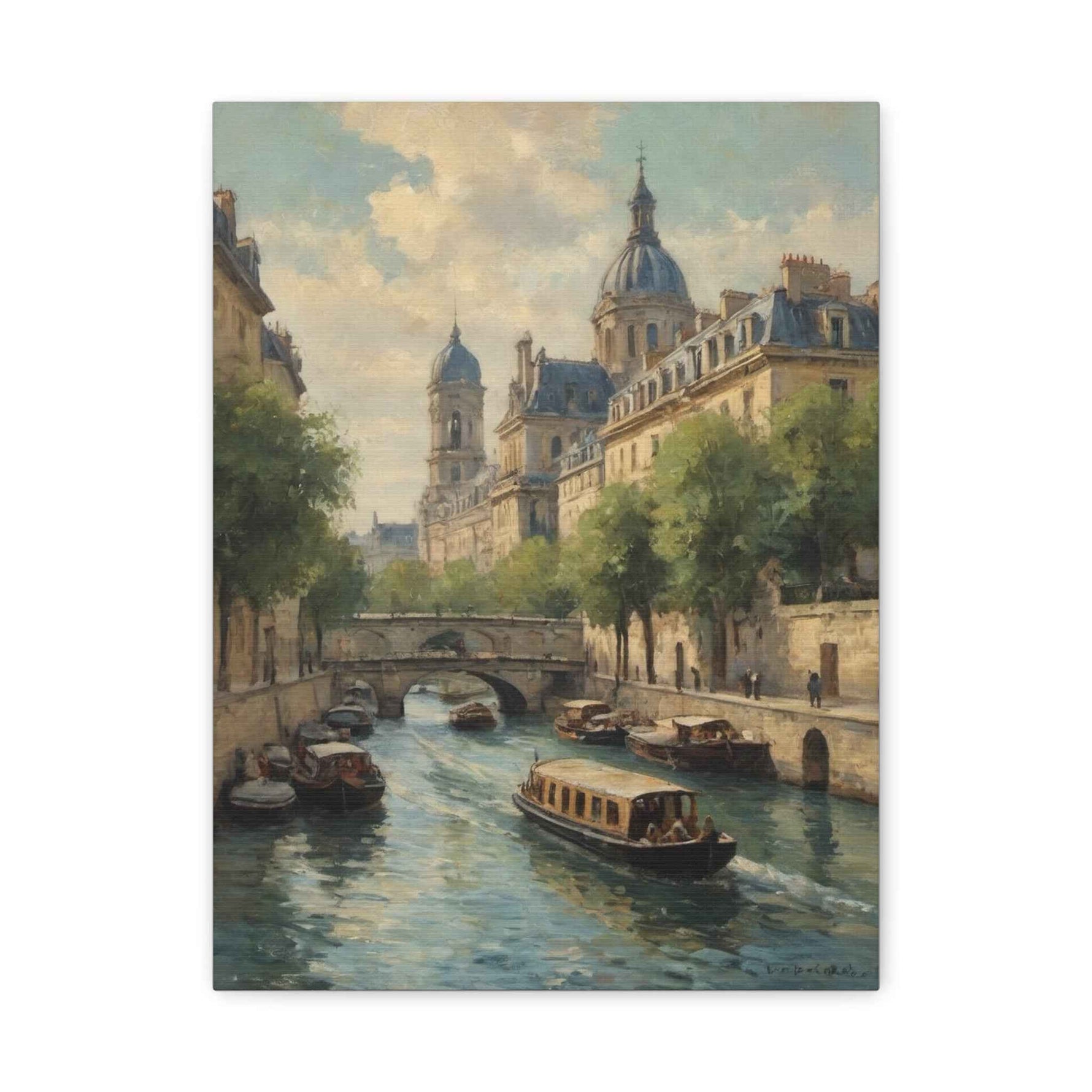 Paris Riverboat Matte Canvas Print — Stretched 1.25" - AquilVision