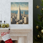 Vintage Cityscape Poster — Transamerica Pyramid Matte Vertical Print - AquilVision