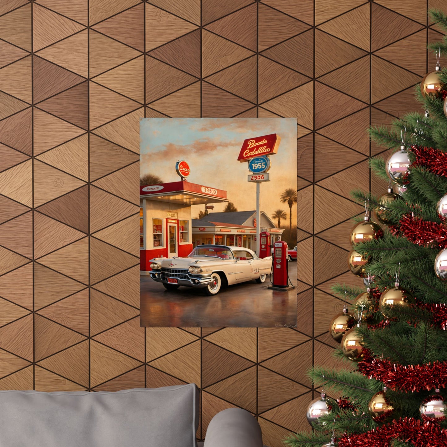 Retro Car Poster, Vintage Artwork, Classic Automobile Print, 1950s Decor, Nostalgic Wall Art - AquilVision