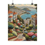 Coastal Garden Street Matte Poster — Scenic San Francisco Bay Print - AquilVision