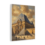 Louvre Pyramid Matte Stretched Canvas Print — Vintage Paris Architecture Wall Art - AquilVision