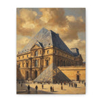 Louvre Pyramid Matte Stretched Canvas Print — Vintage Paris Architecture Wall Art - AquilVision