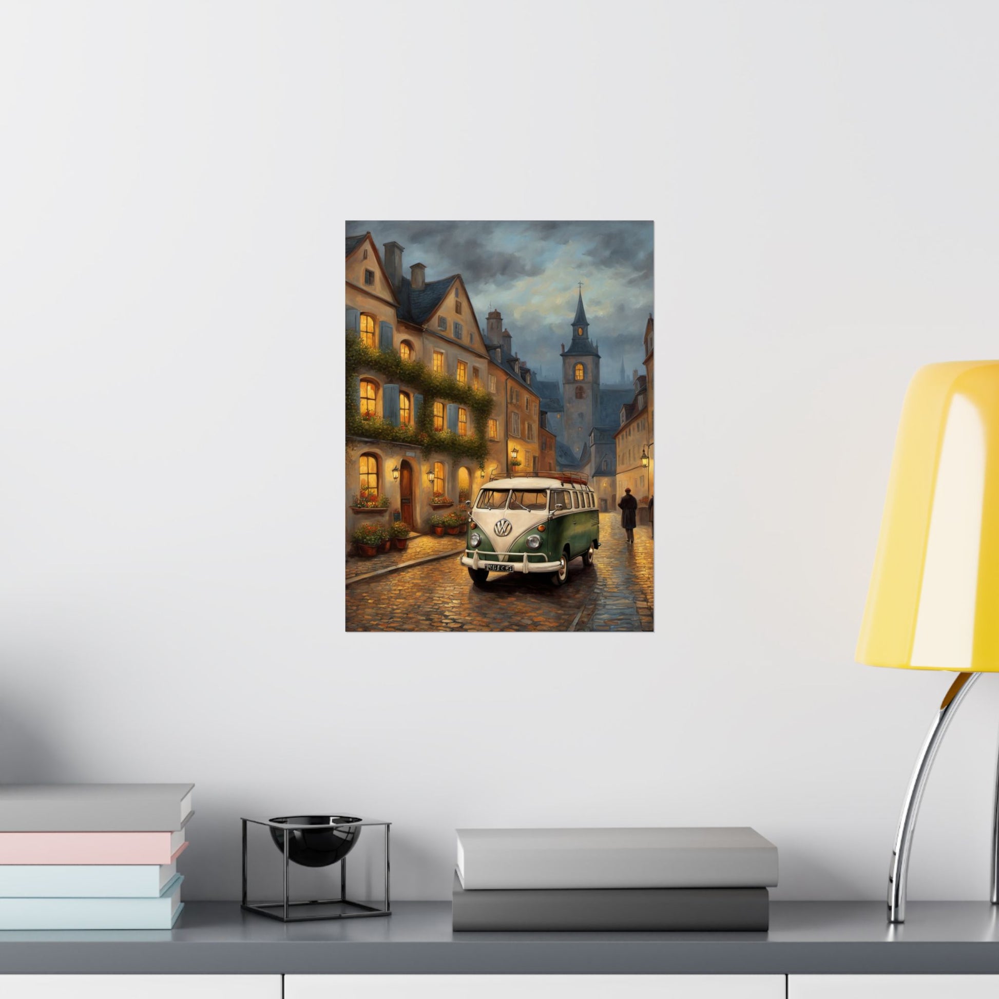 Vintage VW Bus Matte Vertical Poster, Wall Art Decor, Retro Home Decoration, Perfect Gift for Travel Lovers, Cozy Atmospheric Décor - AquilVision