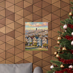 San Francisco Painted Row Houses Matte Poster — Vintage Cityscape Wall Art - AquilVision