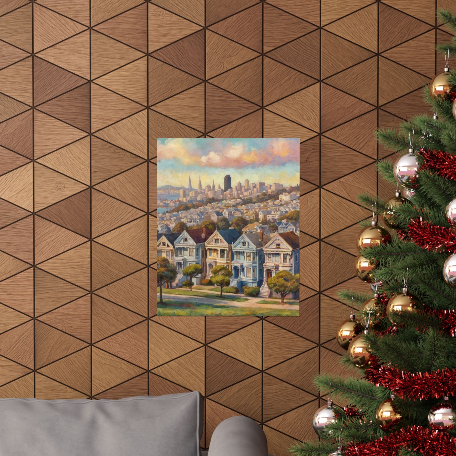 San Francisco Painted Row Houses Matte Poster — Vintage Cityscape Wall Art - AquilVision