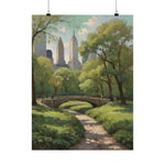 Central Park Bridge Matte Poster — Vintage NYC Landscape Wall Art