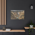 Yellowstone Canyon Waterfall Matte Canvas Wall Art — Nature Landscape Stretched Print - AquilVision