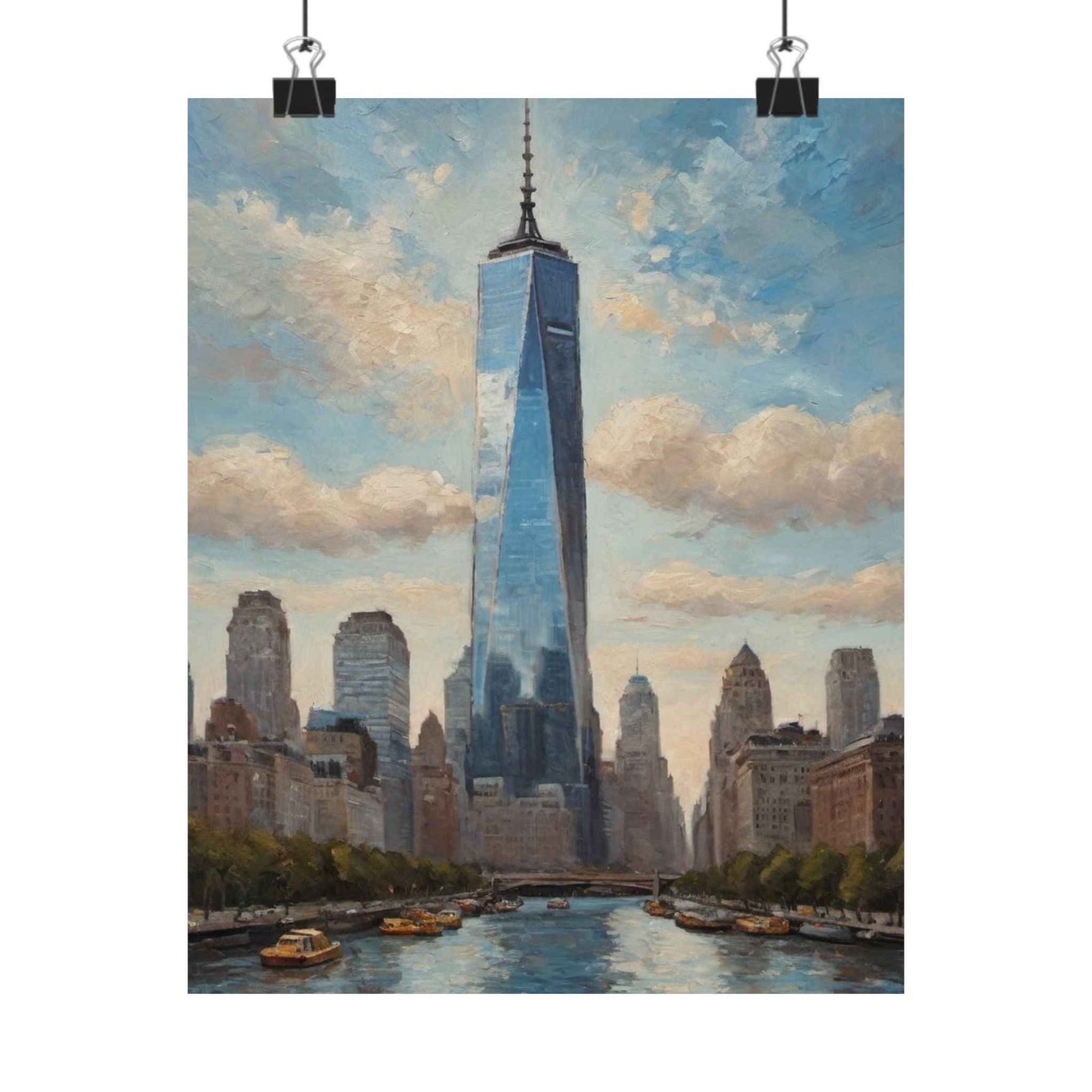 One World Trade Center Vertical Matte Poster — NYC Skyline Art Print