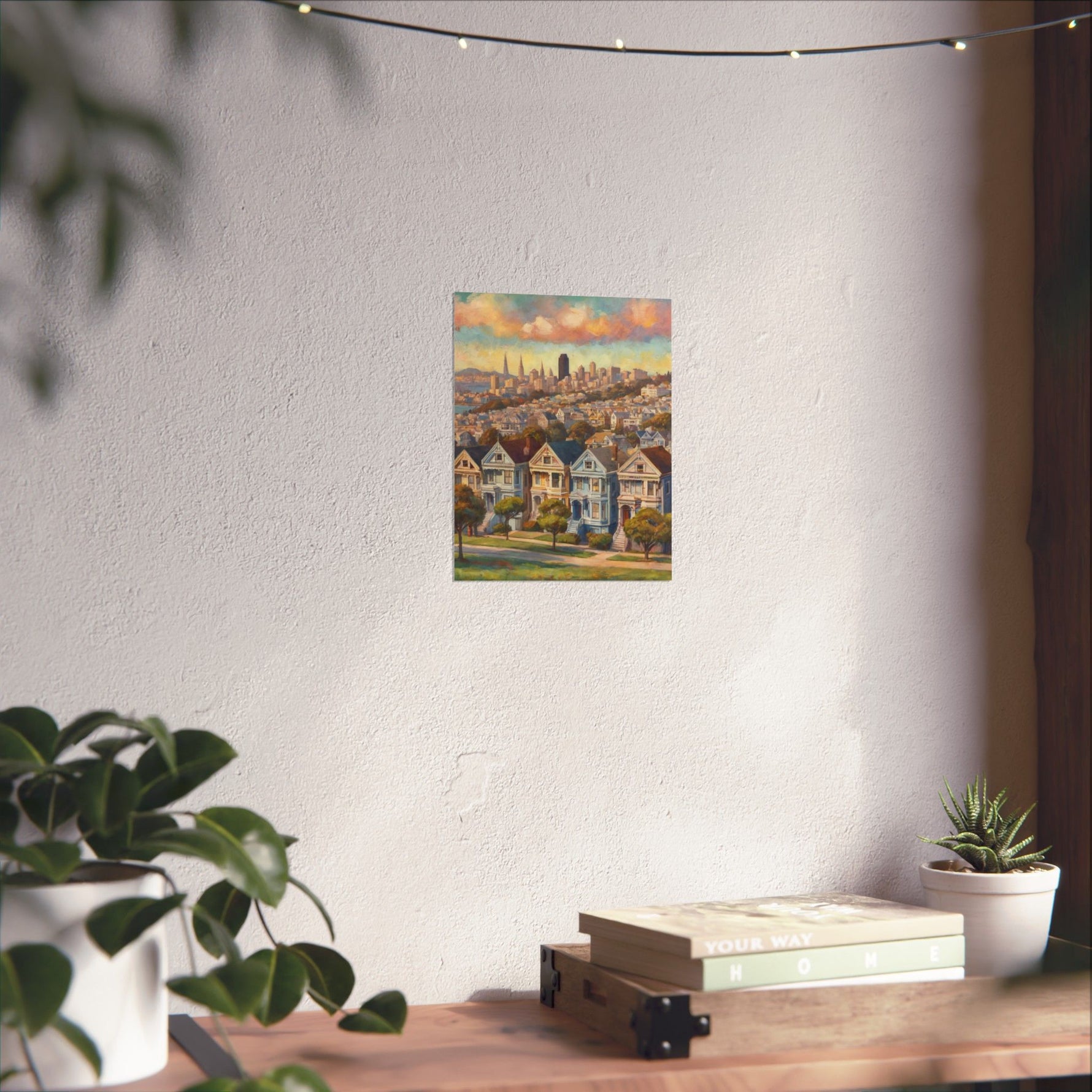 San Francisco Painted Row Houses Matte Poster — Vintage Cityscape Wall Art - AquilVision