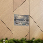 Winter Landscape Matte Poster — Serene Snowy Lake Art Print - AquilVision