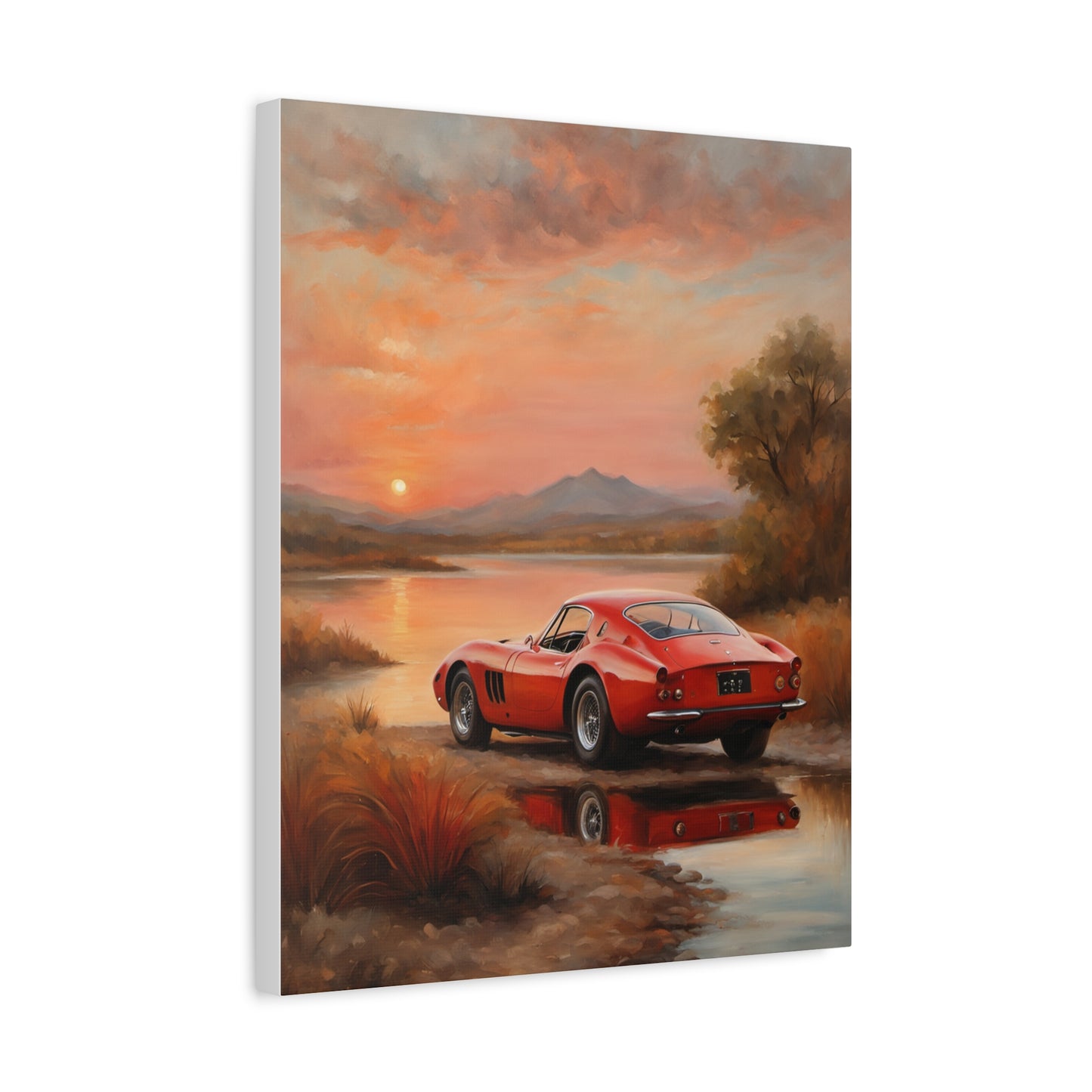 Classic Car Sunset Canvas Art, Vintage Wall Decor, Automotive Artwork for Car Lovers, Ideal Gift for Men, Home or Office Decoration Printify