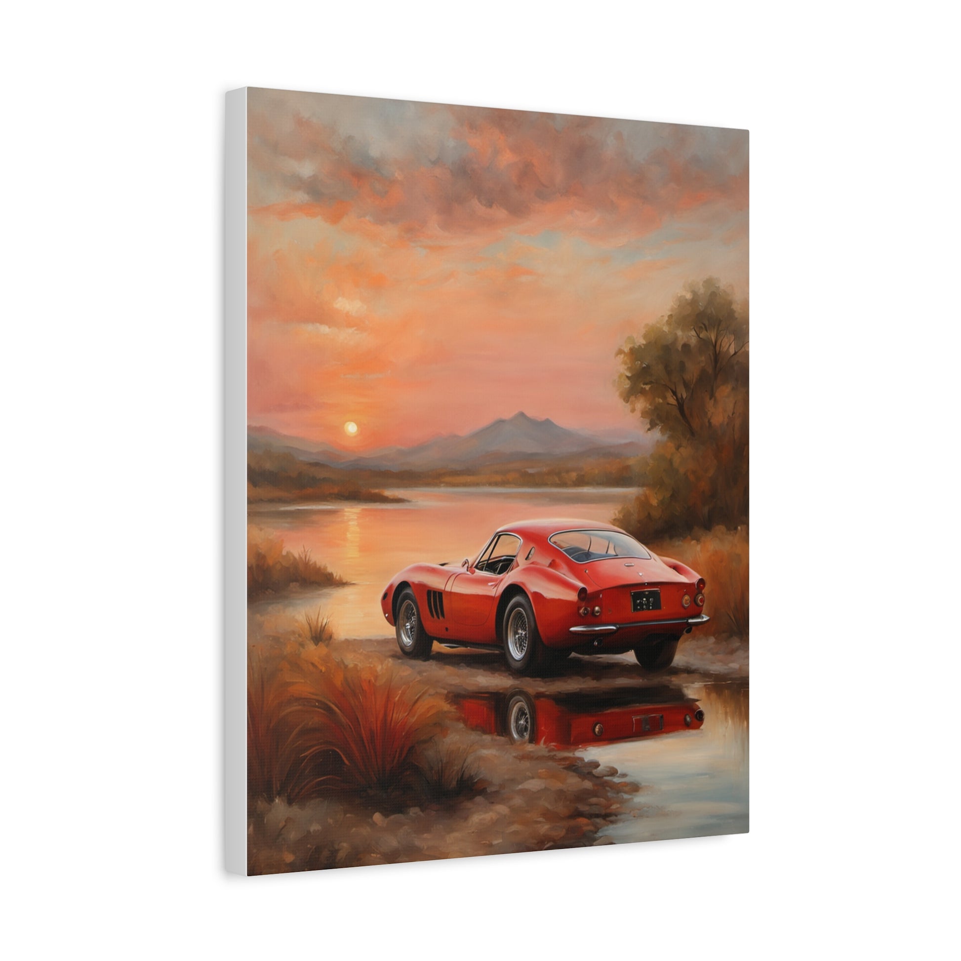 Classic Car Sunset Canvas Art, Vintage Wall Decor, Automotive Artwork for Car Lovers, Ideal Gift for Men, Home or Office Decoration Printify