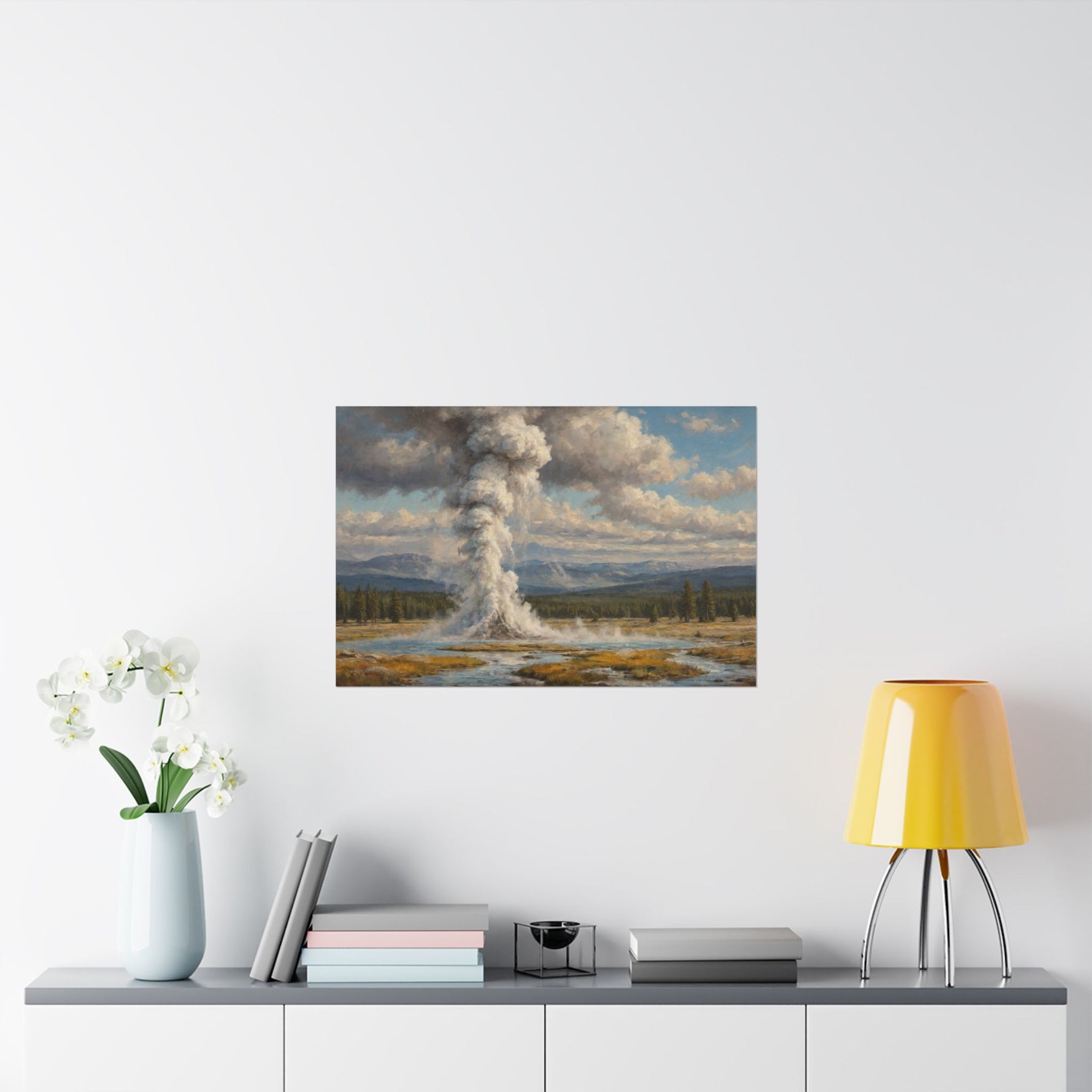 Geyser Landscape Matte Poster — Serene National Park Wall Art - AquilVision