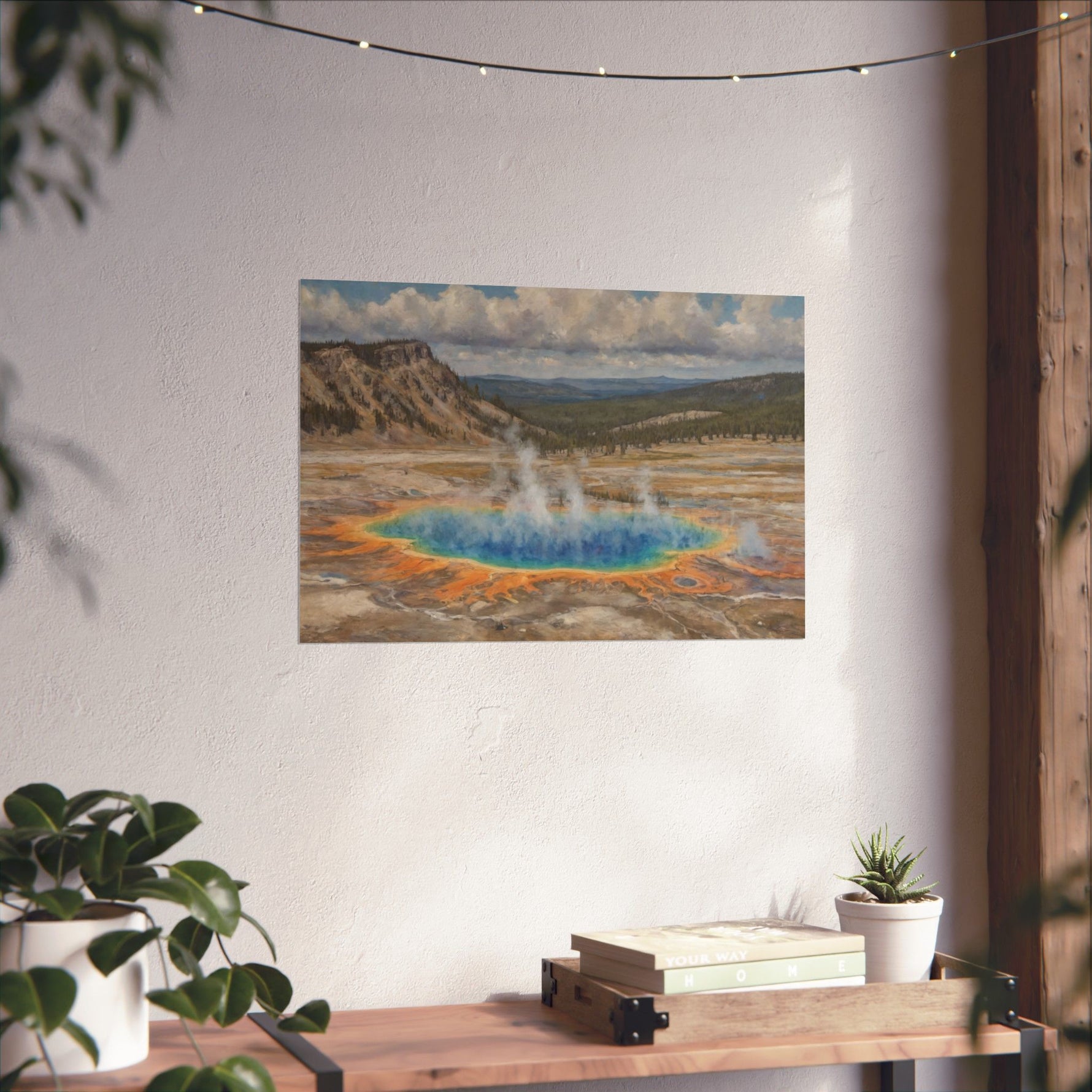 Yellowstone Grand Prismatic Spring Matte Horizontal Poster — Scenic National Park Landscape Wall Art - AquilVision