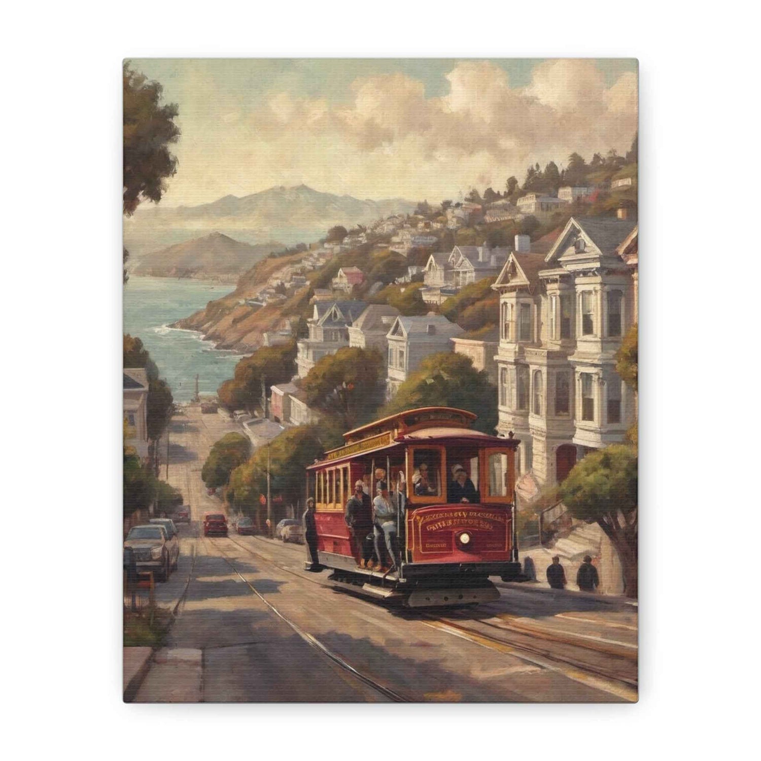 San Francisco Cable Car Matte Canvas Wall Art — Stretched 1.25" - AquilVision