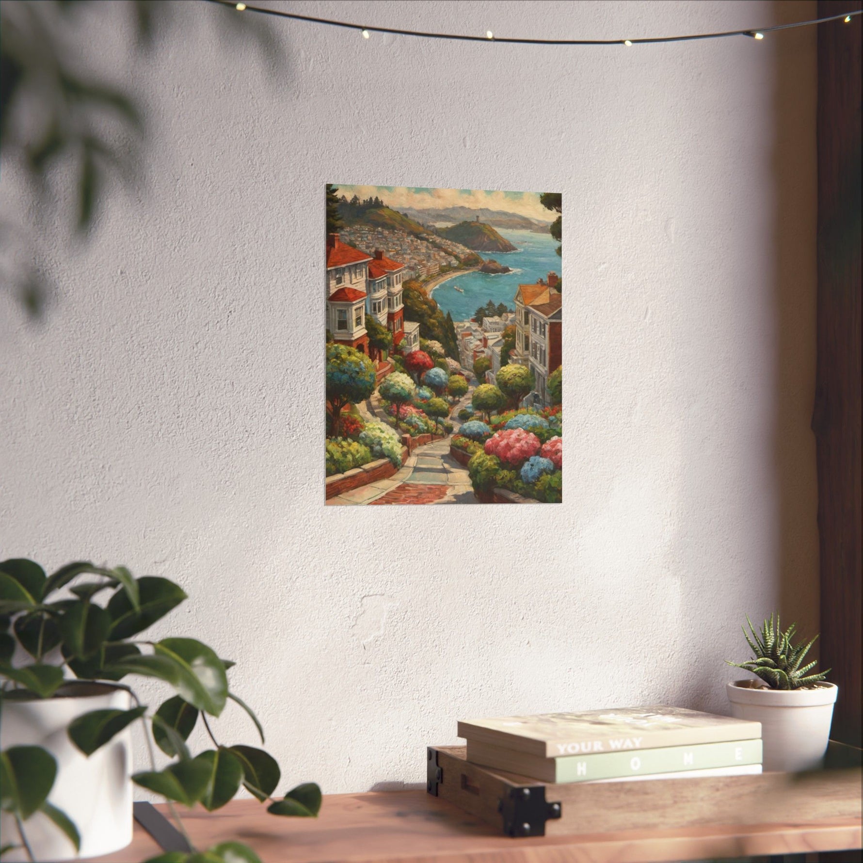 Coastal Garden Street Matte Poster — Scenic San Francisco Bay Print - AquilVision