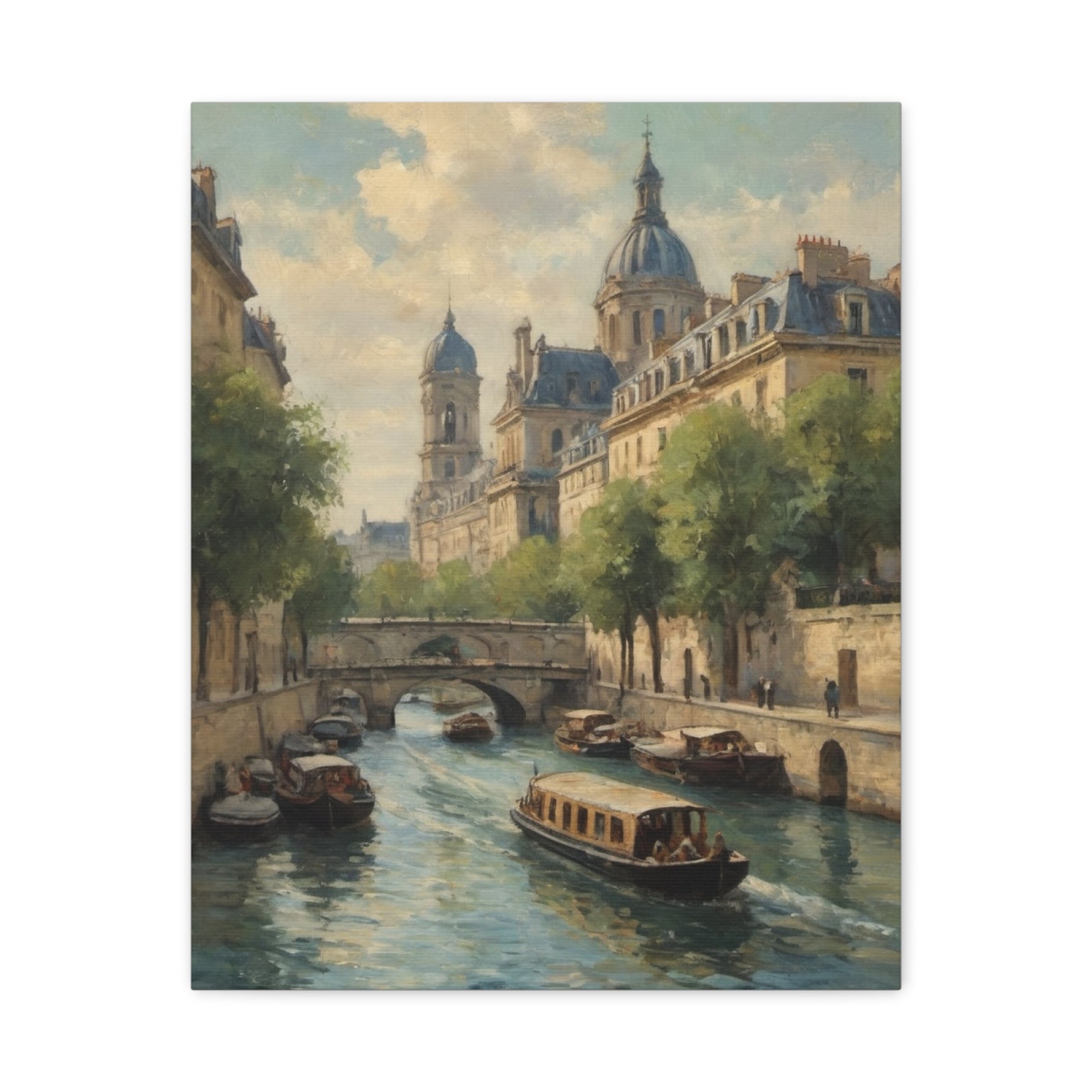 Paris Riverboat Matte Canvas Print — Stretched 1.25" - AquilVision