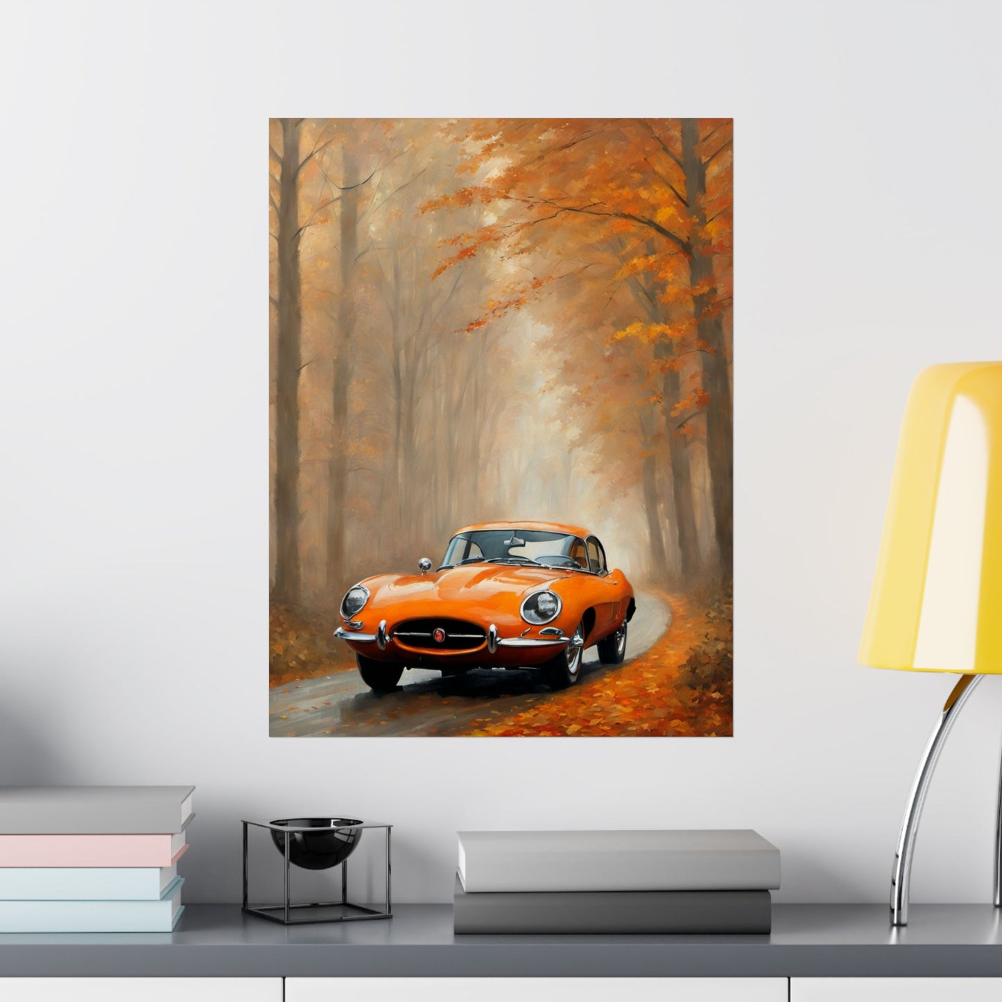 Vintage Car Autumn Matte Vertical Posters, Fall Wall Art, Home Decor, Gift for Car Lovers, Autumn Aesthetic - AquilVision