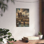 Notre Dame Seine River Matte Poster — Vintage Paris Architecture Wall Art - AquilVision