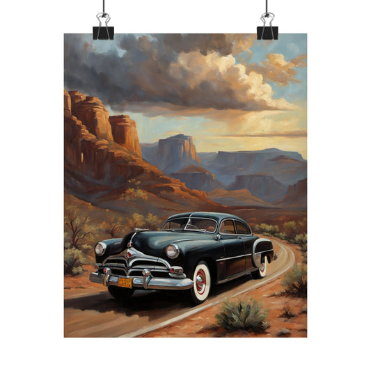 Vintage Car Art Poster, Matte Vertical Wall Decor, Retro Home Decor, Classic Car Print, Gift for Car Lovers