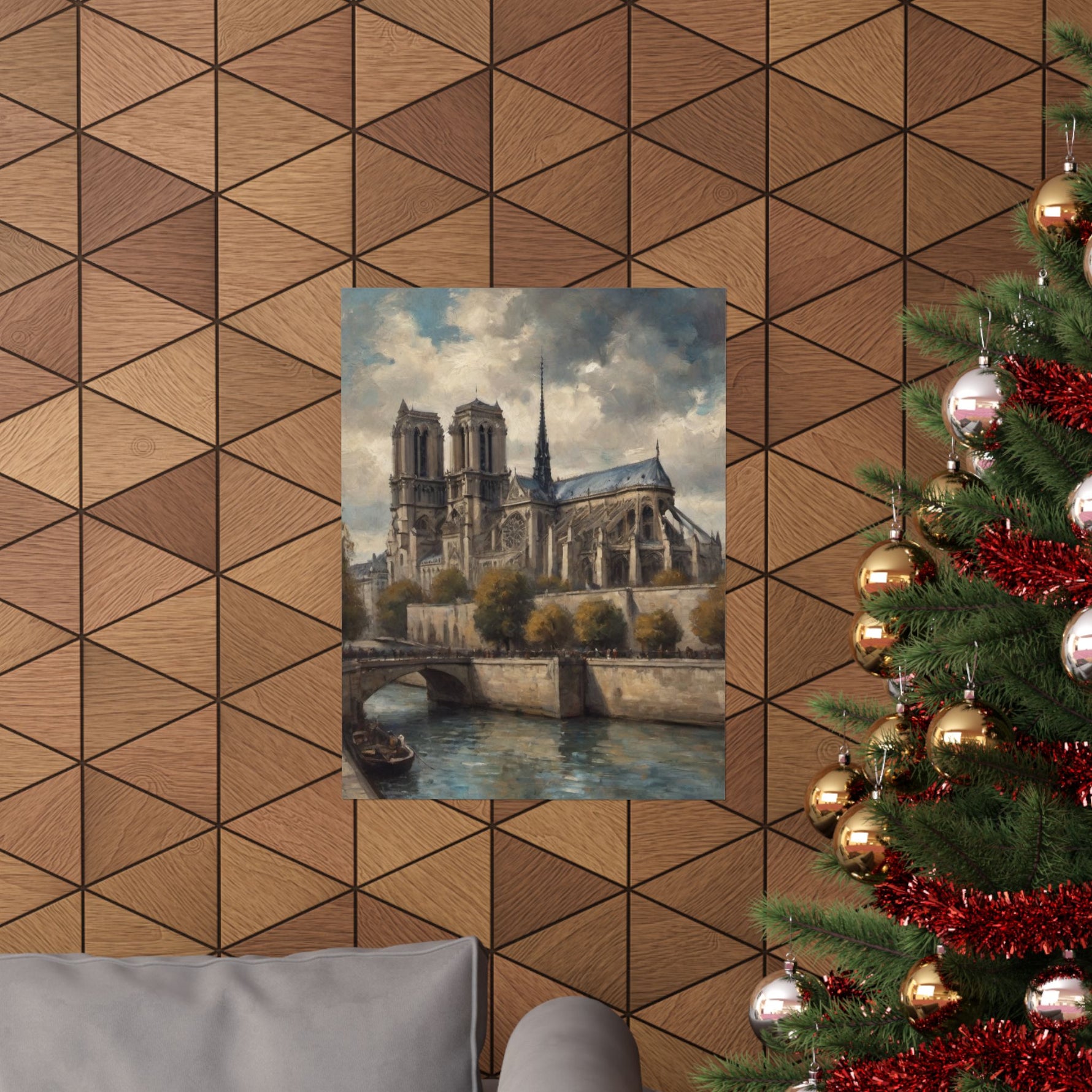 Notre Dame Seine River Matte Poster — Vintage Paris Architecture Wall Art - AquilVision