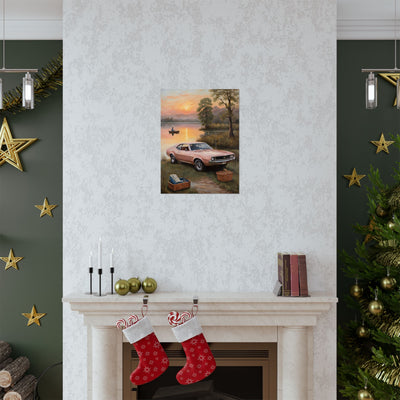 Vintage Car Sunset Matte Vertical Poster | AJ68 Collection Printify