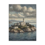 Lighthouse Island Canvas Wall Art — Coastal Seascape Matte Stretched Print - AquilVision