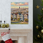 San Francisco Painted Row Houses Matte Poster — Vintage Cityscape Wall Art - AquilVision