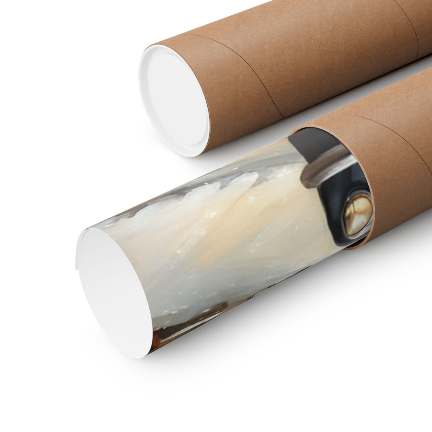 Vintage Winter Village Car Poster Printify