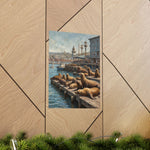 Sea Lion Harbor Matte Vertical Poster — Coastal Nautical Wall Art - AquilVision