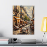 Paris Street Café Matte Poster — Vintage European Cityscape Wall Art - AquilVision