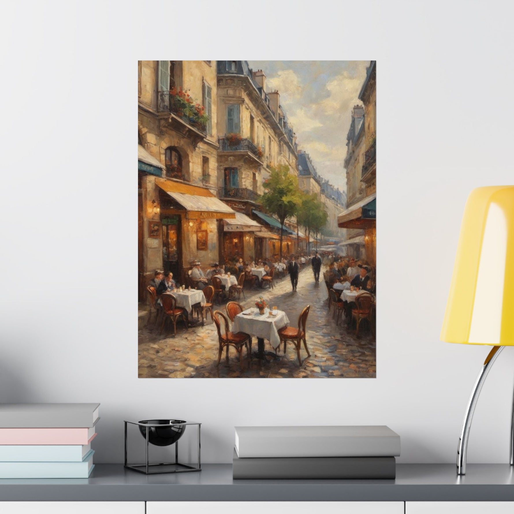 Paris Street Café Matte Poster — Vintage European Cityscape Wall Art - AquilVision