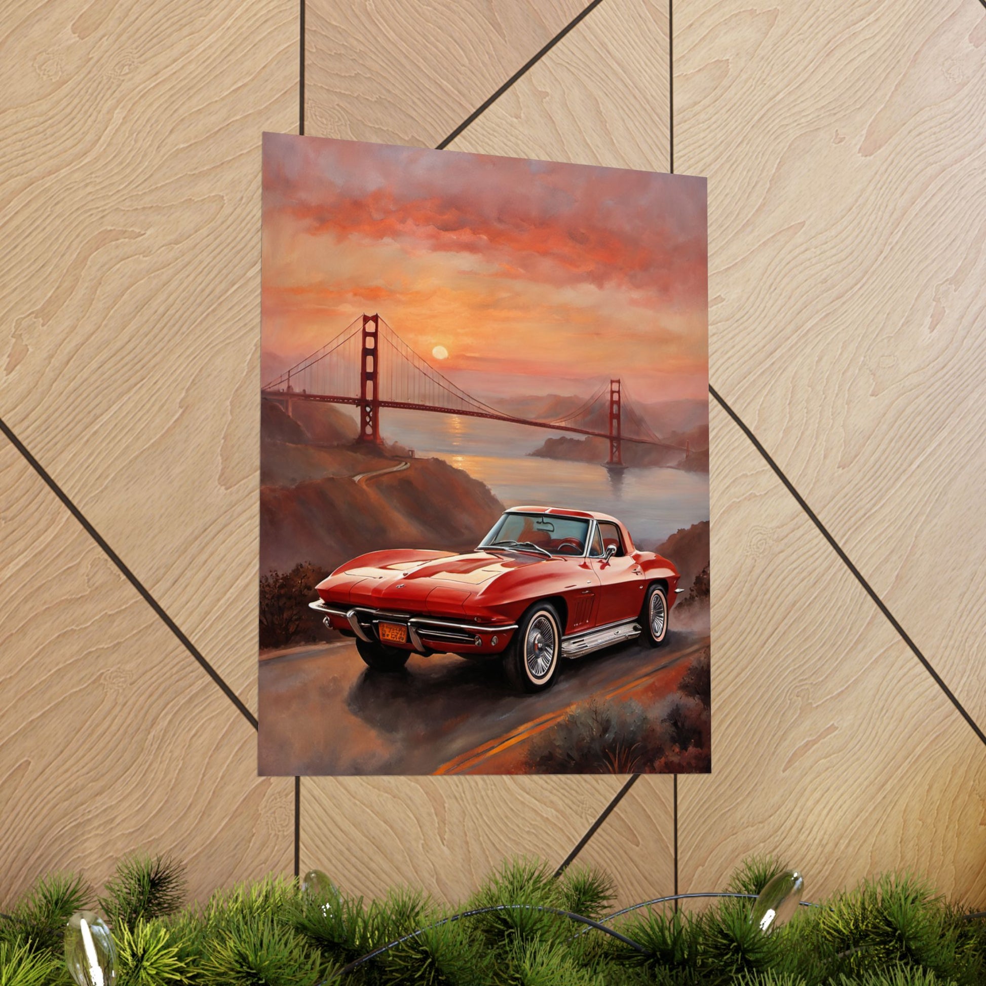 Retro Car Art Print, Matte Vertical Poster, Classic Car Decor, Wall Art, Gift for Car Lovers, Retro Home Decor Printify