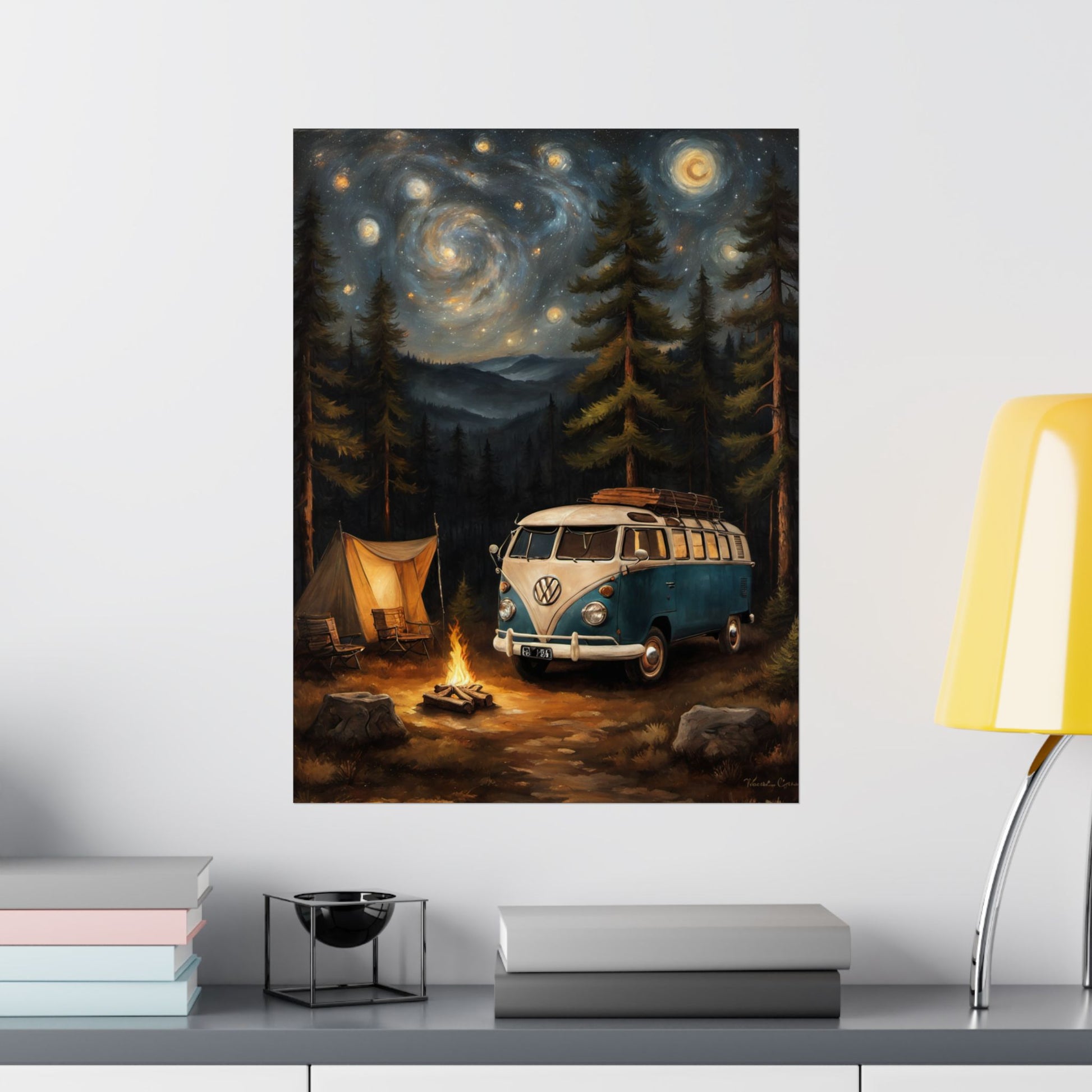 Vintage Camping Art Prints, Bohemian Decor for Nature Lovers, Retro Van Wall Art, Great for Adventure Enthusiasts, Ideal Gift for Explorers - AquilVision