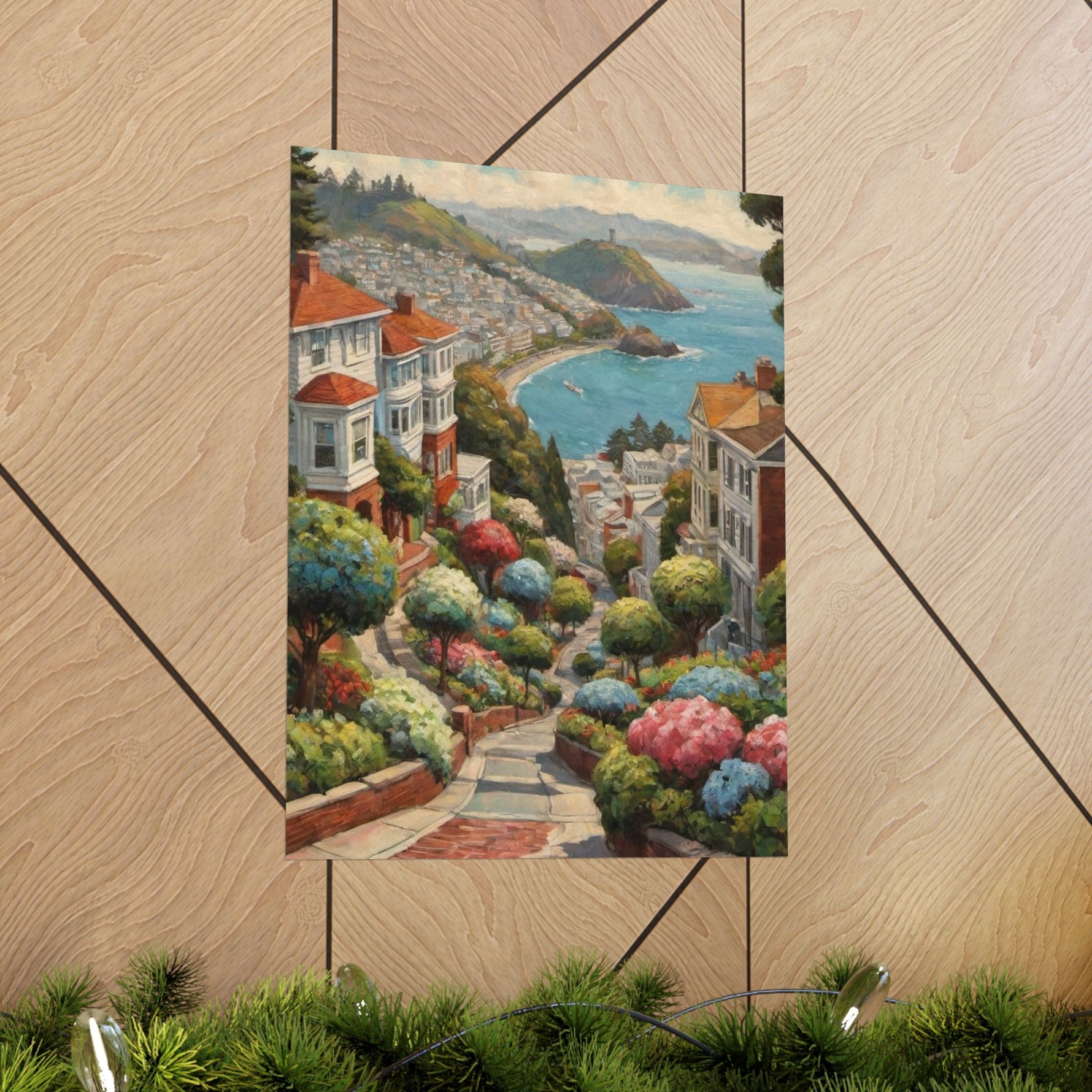 Coastal Garden Street Matte Poster — Scenic San Francisco Bay Print - AquilVision