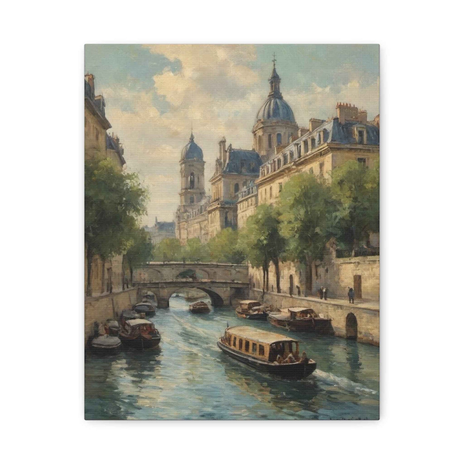Paris Riverboat Matte Canvas Print — Stretched 1.25" - AquilVision