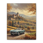 Vintage Roadster Canvas Wall Art — Classic Convertible in Autumn Countryside