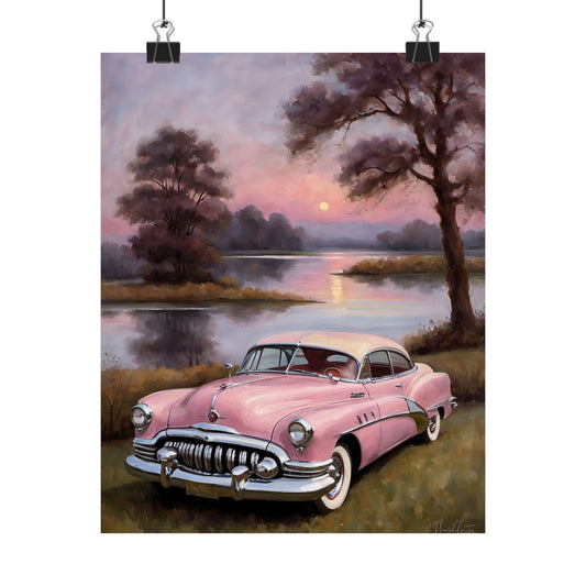 Vintage Car Art Poster, Automotive Decor, Wall Art Print, Nostalgic Home Decor, Retro Wall Poster