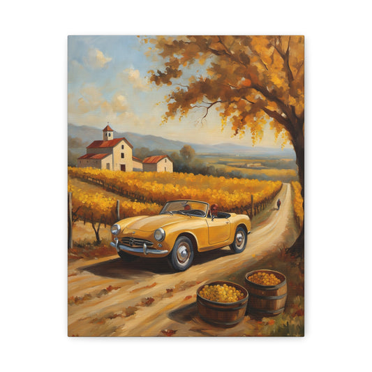 Rustic Farmhouse Canvas Wall Art, Vintage Car Home Decor, Autumn Landscape Print, Country Charm Decoration, Perfect Gift for Nature Lovers