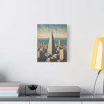 Transamerica Pyramid Matte Canvas Print — Vintage San Francisco Cityscape Wall Art - AquilVision