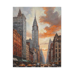 Chrysler Building Sunset Canvas Print — New York City Street Scene