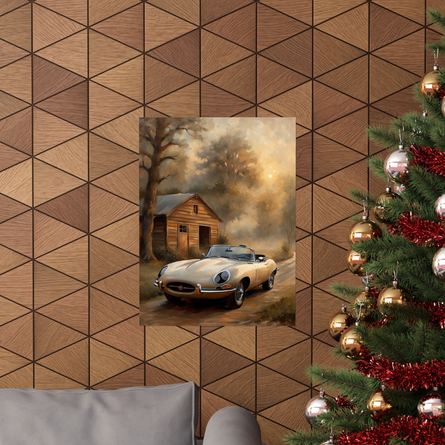 Vintage Car Art Poster, Matte Vertical Wall Decor, Retro Automotive Print, Gift for Car Lovers, Home Wall Art, Rustic Decor - AquilVision